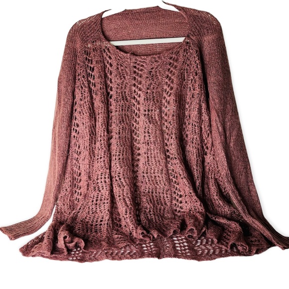 Rose Pink Crochett Sweater Size L - Picture 1 of 5
